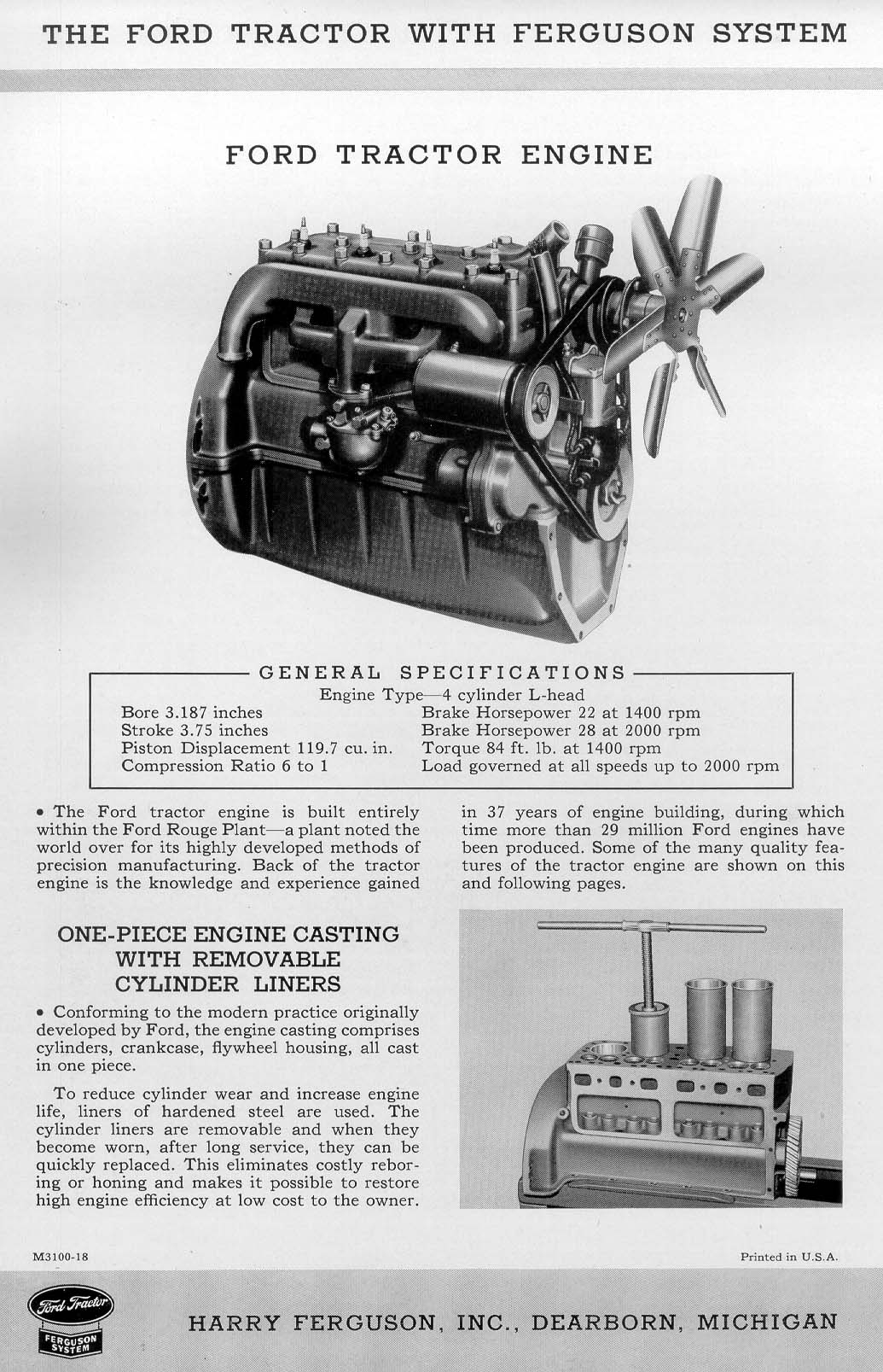 Page 1824 Engine Specs and Component Descriptions